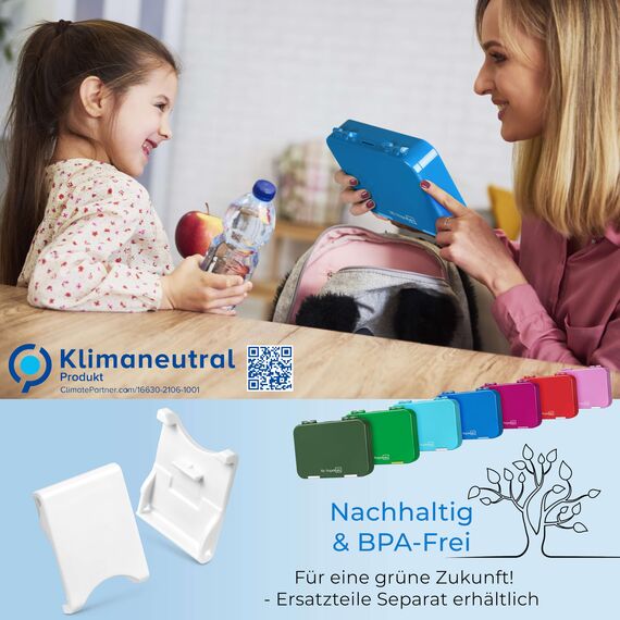 My Vesperbox® Brotdose für Kinder mit Fächern [LEN] - Lunchbox mit Trennfächern - Bento Box - Jausenbox - Brotzeitbox für Schule & Kindergarten - Vesperdose für Jungen & Mädchen