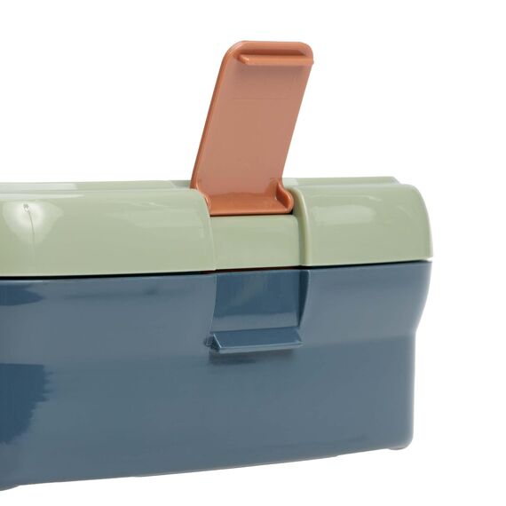 LÄSSIG Kinder Lunchbox Brotdose mit herausnehmbarer Unterteilung, BPA-frei/Happy Prints, Blau