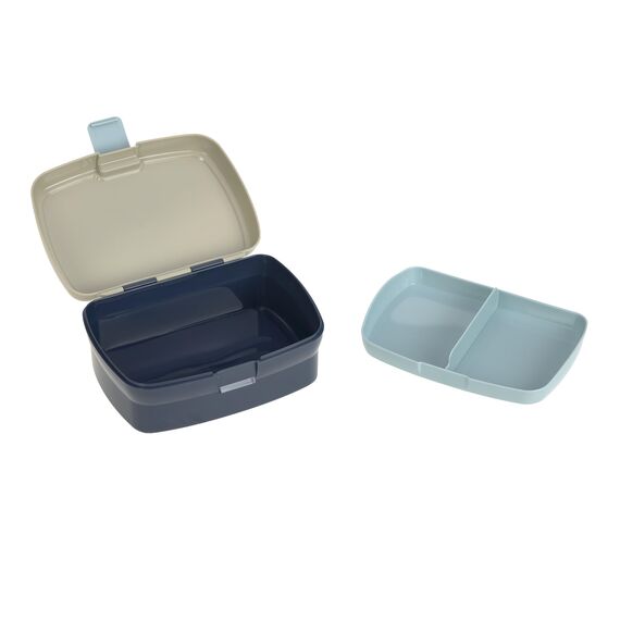 LÄSSIG Kinder Lunchbox Brotdose mit herausnehmbarer Unterteilung, BPA-frei/Cloud
