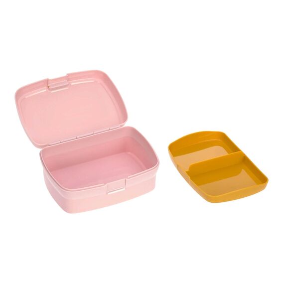 LÄSSIG Kinder Lunchbox Brotdose mit herausnehmbarer Unterteilung, BPA-frei/Adventure Tipi, rosa