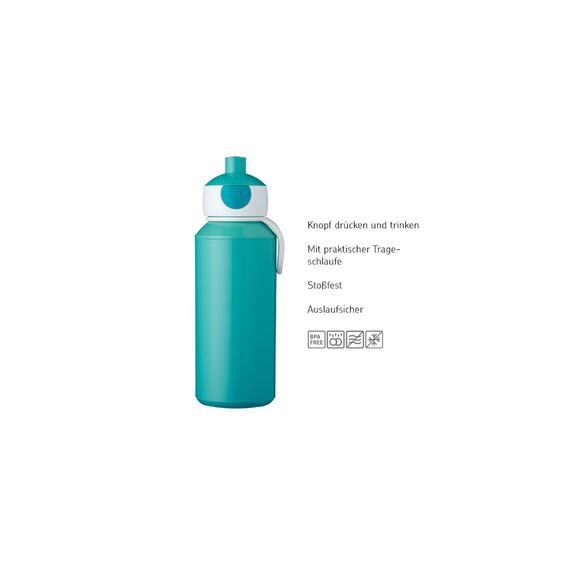 Mepal - Trinkflasche Pop-up Campus - Wasserflasche - Auslaufsichere Flasche für die Schule - Wiederverwendbar - BPA-frei & Spülmaschinenfest - 400 ml - Paw Patrol Pups