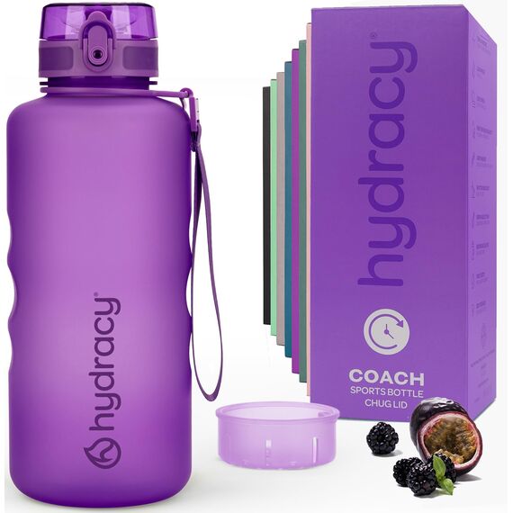 Hydracy Trinkflasche mit Fruchteinsatz - 2L Wasserflasche - BPA-freie Trinkflasche mit Zeitmarkierung Auslaufsichere Sportflasche - Kondensationsfrei für Sport und Outdoor
