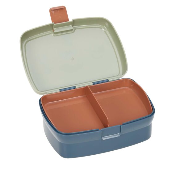 LÄSSIG Kinder Lunchbox Brotdose mit herausnehmbarer Unterteilung, BPA-frei/Happy Prints, Blau