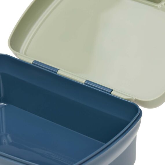 LÄSSIG Kinder Lunchbox Brotdose mit herausnehmbarer Unterteilung, BPA-frei/Happy Prints, Blau