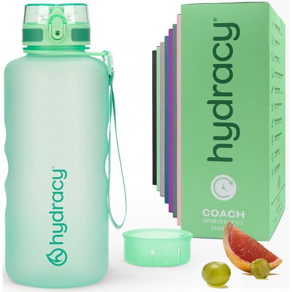 Hydracy Trinkflasche mit Fruchteinsatz - 2L Wasserflasche - BPA-freie Trinkflasche mit Zeitmarkierung Auslaufsichere Sportflasche - Kondensationsfrei für Sport und Outdoor