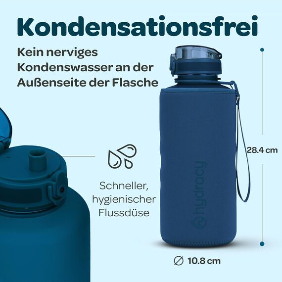 Hydracy Trinkflasche mit Fruchteinsatz - 2L Wasserflasche - BPA-freie Trinkflasche mit Zeitmarkierung Auslaufsichere Sportflasche - Kondensationsfrei für Sport und Outdoor