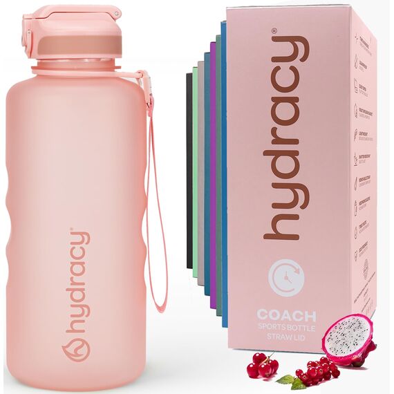 Hydracy Trinkflasche mit Strohhalm und Zeitmarkierung - 2L Wasserflasche - BPA-freie Trinkflasche - Auslaufsichere Sportflasche - Kondensationsfrei für Sport und Outdoor