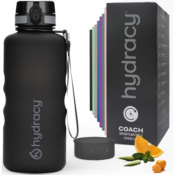 Hydracy Trinkflasche mit Fruchteinsatz - 2L Wasserflasche - BPA-freie Trinkflasche mit Zeitmarkierung Auslaufsichere Sportflasche - Kondensationsfrei für Sport und Outdoor