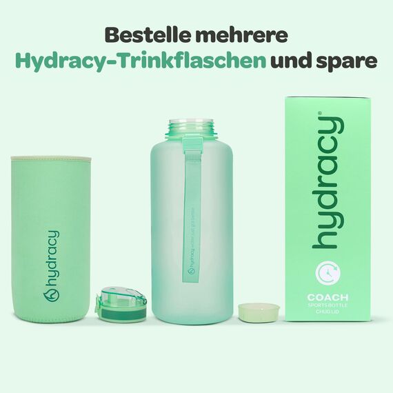 Hydracy Trinkflasche mit Fruchteinsatz - 2L Wasserflasche - BPA-freie Trinkflasche mit Zeitmarkierung Auslaufsichere Sportflasche - Kondensationsfrei für Sport und Outdoor