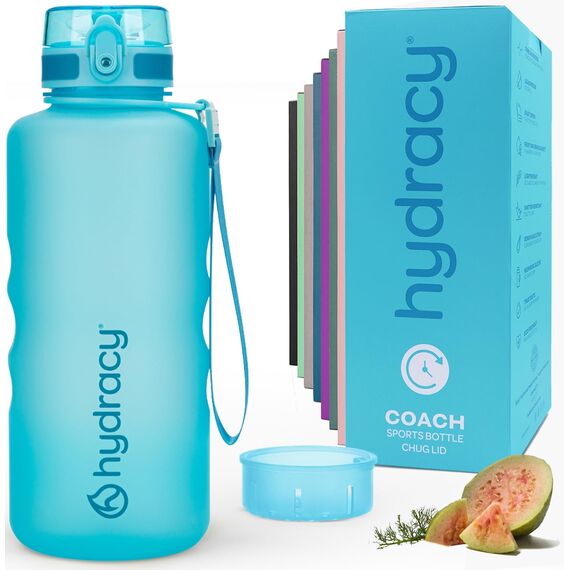 Hydracy Trinkflasche mit Fruchteinsatz - 2L Wasserflasche - BPA-freie Trinkflasche mit Zeitmarkierung Auslaufsichere Sportflasche - Kondensationsfrei für Sport und Outdoor