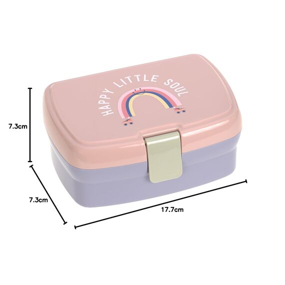 LÄSSIG Kinder Lunchbox Brotdose mit herausnehmbarer Unterteilung, BPA-frei/Rainbow