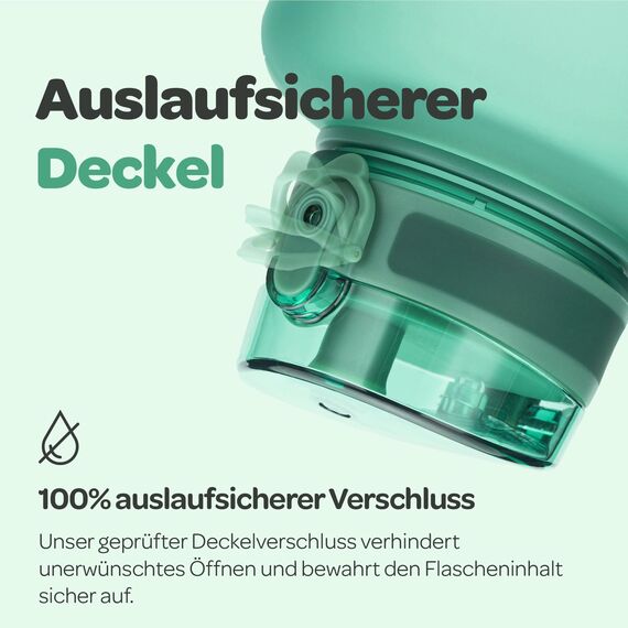 Hydracy Trinkflasche mit Fruchteinsatz - 2L Wasserflasche - BPA-freie Trinkflasche mit Zeitmarkierung Auslaufsichere Sportflasche - Kondensationsfrei für Sport und Outdoor