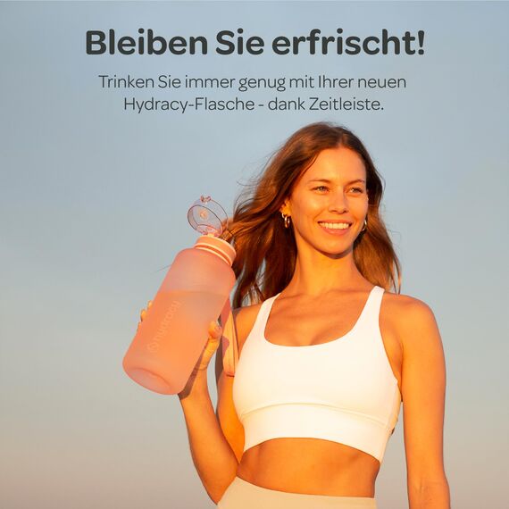 Hydracy Trinkflasche mit Fruchteinsatz - 2L Wasserflasche - BPA-freie Trinkflasche mit Zeitmarkierung Auslaufsichere Sportflasche - Kondensationsfrei für Sport und Outdoor