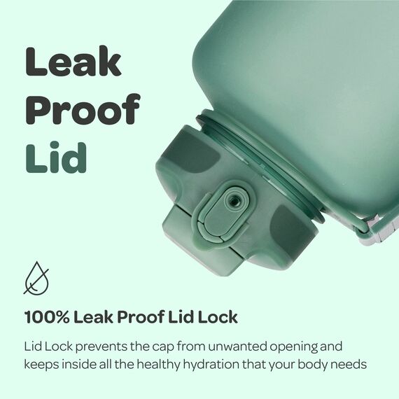 Hydracy Trinkflasche mit Strohhalm und Zeitmarkierung - 2L Wasserflasche - BPA-freie Trinkflasche - Auslaufsichere Sportflasche - Kondensationsfrei für Sport und Outdoor