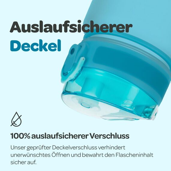 Hydracy Trinkflasche mit Fruchteinsatz - 1L Wasserflasche - BPA-freie Trinkflasche mit Zeitmarkierung Auslaufsichere Sportflasche - Kondensationsfrei für Sport und Outdoor
