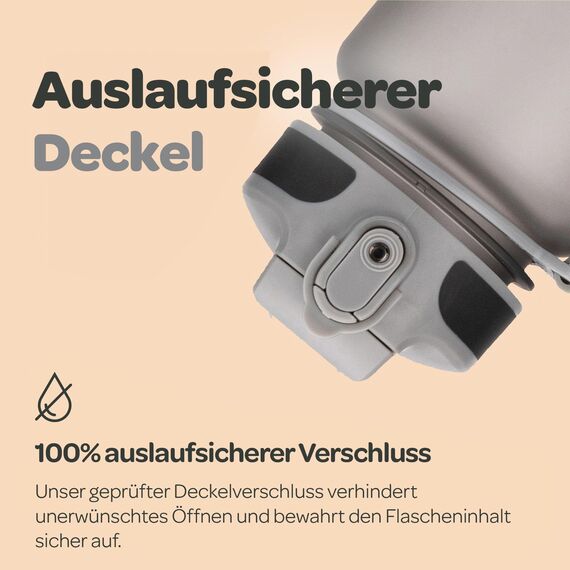 Hydracy Trinkflasche mit Strohhalm und Zeitmarkierung - 1L Wasserflasche - BPA-freie Trinkflasche - Auslaufsichere Sportflasche - Kondensationsfrei für Sport und Outdoor
