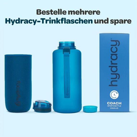 Hydracy Trinkflasche mit Fruchteinsatz - 2L Wasserflasche - BPA-freie Trinkflasche mit Zeitmarkierung Auslaufsichere Sportflasche - Kondensationsfrei für Sport und Outdoor