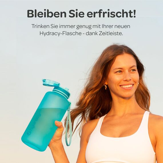Hydracy Trinkflasche mit Fruchteinsatz - 2L Wasserflasche - BPA-freie Trinkflasche mit Zeitmarkierung Auslaufsichere Sportflasche - Kondensationsfrei für Sport und Outdoor