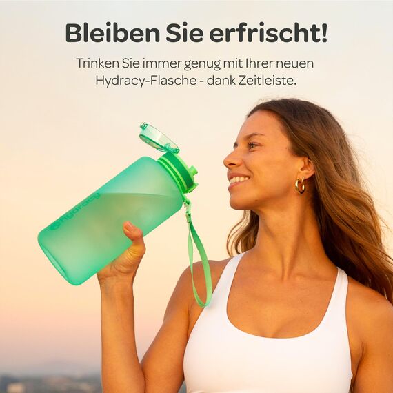 Hydracy Trinkflasche mit Fruchteinsatz - 2L Wasserflasche - BPA-freie Trinkflasche mit Zeitmarkierung Auslaufsichere Sportflasche - Kondensationsfrei für Sport und Outdoor