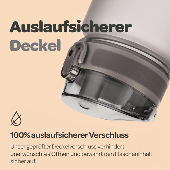 Hydracy Trinkflasche mit Fruchteinsatz - 1L Wasserflasche - BPA-freie Trinkflasche mit Zeitmarkierung Auslaufsichere Sportflasche - Kondensationsfrei für Sport und Outdoor