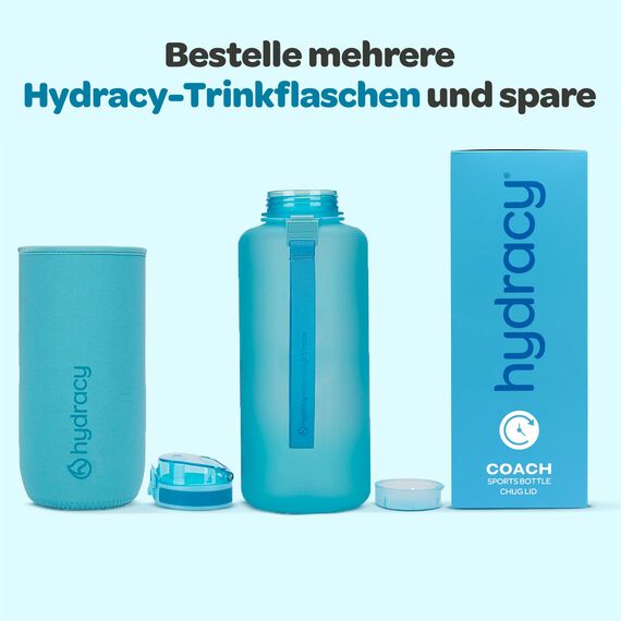 Hydracy Trinkflasche mit Fruchteinsatz - 2L Wasserflasche - BPA-freie Trinkflasche mit Zeitmarkierung Auslaufsichere Sportflasche - Kondensationsfrei für Sport und Outdoor