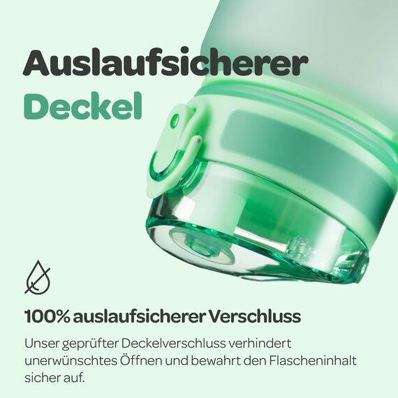 Hydracy Trinkflasche mit Fruchteinsatz - 500ml Wasserflasche - BPA-freie Trinkflasche mit Zeitmarkierung Auslaufsichere Sportflasche - Kondensationsfrei für Sport und Outdoor