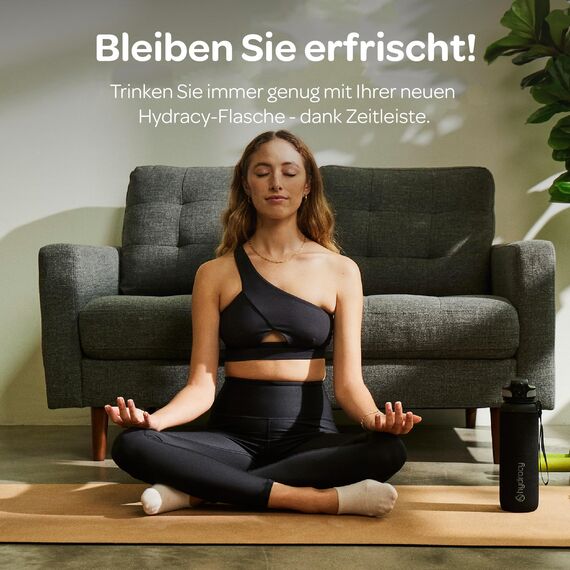 Hydracy Trinkflasche mit Fruchteinsatz - 1L Wasserflasche - BPA-freie Trinkflasche mit Zeitmarkierung Auslaufsichere Sportflasche - Kondensationsfrei für Sport und Outdoor