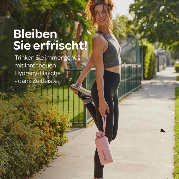 Hydracy Trinkflasche mit Strohhalm und Zeitmarkierung - 2L Wasserflasche - BPA-freie Trinkflasche - Auslaufsichere Sportflasche - Kondensationsfrei für Sport und Outdoor
