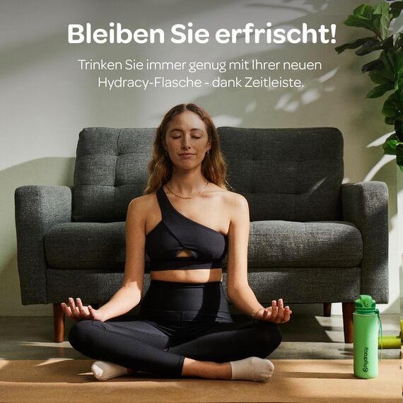 Hydracy Trinkflasche mit Fruchteinsatz - 500ml Wasserflasche - BPA-freie Trinkflasche mit Zeitmarkierung Auslaufsichere Sportflasche - Kondensationsfrei für Sport und Outdoor