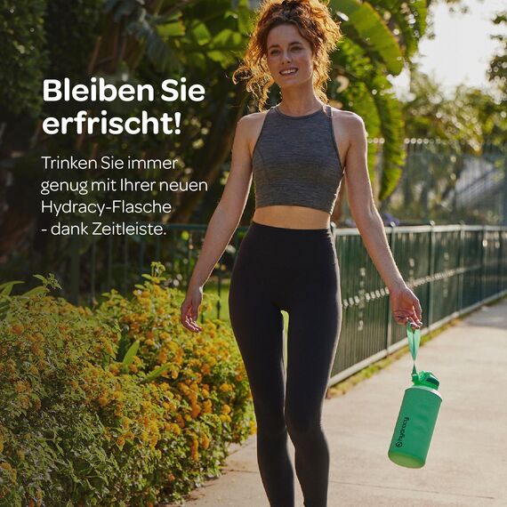 Hydracy Trinkflasche mit Strohhalm und Zeitmarkierung - 2L Wasserflasche - BPA-freie Trinkflasche - Auslaufsichere Sportflasche - Kondensationsfrei für Sport und Outdoor