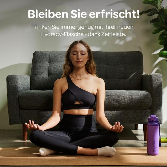 Hydracy Trinkflasche mit Fruchteinsatz - 1L Wasserflasche - BPA-freie Trinkflasche mit Zeitmarkierung Auslaufsichere Sportflasche - Kondensationsfrei für Sport und Outdoor