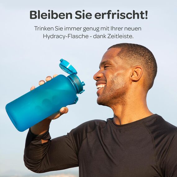 Hydracy Trinkflasche mit Fruchteinsatz - 2L Wasserflasche - BPA-freie Trinkflasche mit Zeitmarkierung Auslaufsichere Sportflasche - Kondensationsfrei für Sport und Outdoor