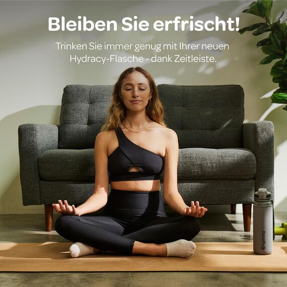 Hydracy Trinkflasche mit Fruchteinsatz - 1L Wasserflasche - BPA-freie Trinkflasche mit Zeitmarkierung Auslaufsichere Sportflasche - Kondensationsfrei für Sport und Outdoor