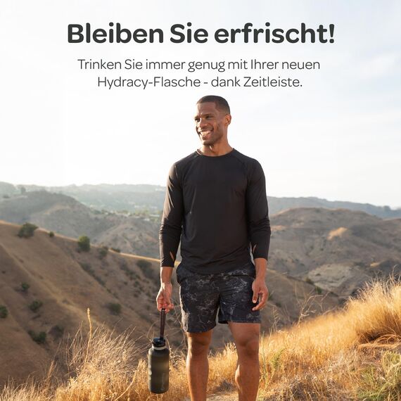 Hydracy Trinkflasche mit Fruchteinsatz - 2L Wasserflasche - BPA-freie Trinkflasche mit Zeitmarkierung Auslaufsichere Sportflasche - Kondensationsfrei für Sport und Outdoor