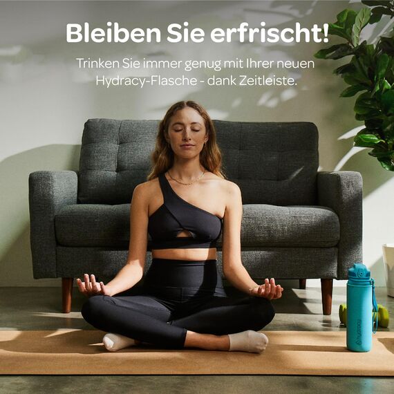 Hydracy Trinkflasche mit Fruchteinsatz - 1L Wasserflasche - BPA-freie Trinkflasche mit Zeitmarkierung Auslaufsichere Sportflasche - Kondensationsfrei für Sport und Outdoor