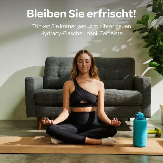 Hydracy Trinkflasche mit Strohhalm und Zeitmarkierung - 2L Wasserflasche - BPA-freie Trinkflasche - Auslaufsichere Sportflasche - Kondensationsfrei für Sport und Outdoor