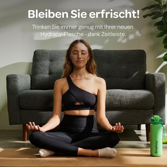 Hydracy Trinkflasche mit Fruchteinsatz - 1L Wasserflasche - BPA-freie Trinkflasche mit Zeitmarkierung Auslaufsichere Sportflasche - Kondensationsfrei für Sport und Outdoor