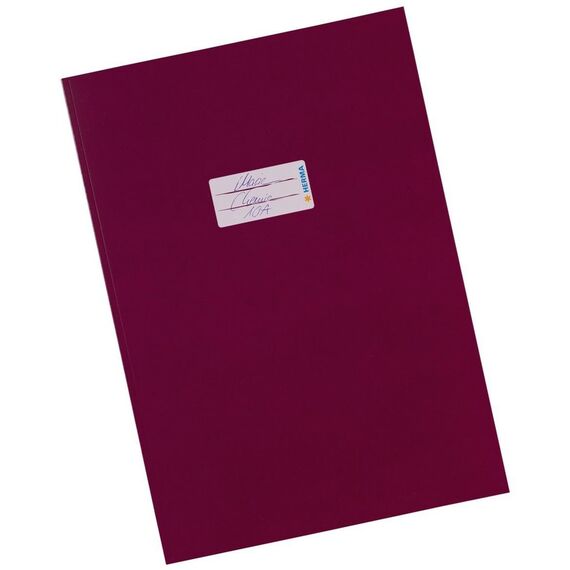 HERMA 19804 Heftumschlag A4 Karton Weinrot, Hefthülle mit Beschriftungsfeld aus stabilem & extra starkem Papier, Heftschoner für Schulhefte, farbig