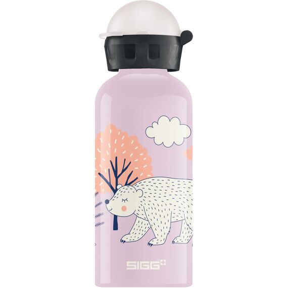 SIGG Beary Kinder Trinkflasche (0.4 L), schadstofffreie Kinderflasche mit auslaufsicherem Deckel, federleichte Trinkflasche aus Aluminium