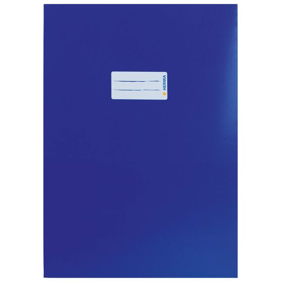HERMA 20227 Heftumschläge A4 Karton Sortiment, 5 Stück, Hefthüllen mit Beschriftungsfeld aus stabilem & extra starkem Papier, Heftschoner Set für Schulhefte, farbig