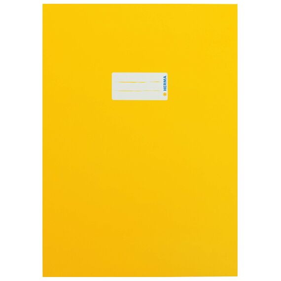 HERMA 20227 Heftumschläge A4 Karton Sortiment, 5 Stück, Hefthüllen mit Beschriftungsfeld aus stabilem & extra starkem Papier, Heftschoner Set für Schulhefte, farbig