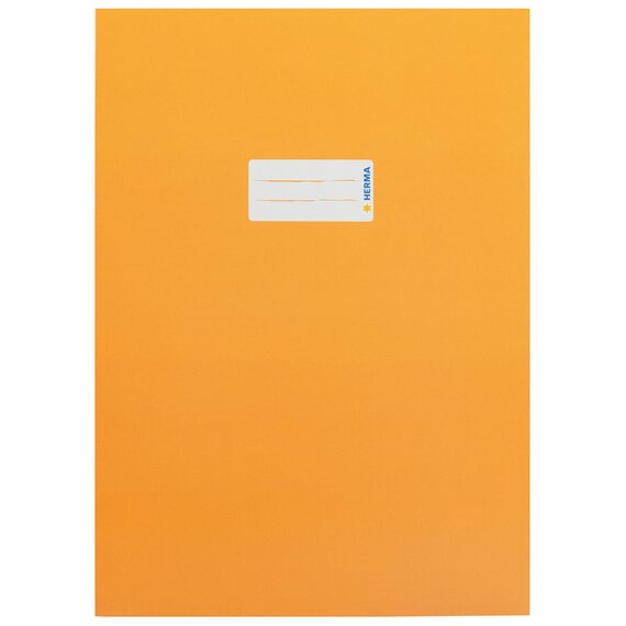 HERMA 20227 Heftumschläge A4 Karton Sortiment, 5 Stück, Hefthüllen mit Beschriftungsfeld aus stabilem & extra starkem Papier, Heftschoner Set für Schulhefte, farbig