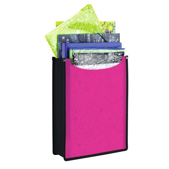 HERMA Heftbox A4 Schulranzen oben offen, 34,5 x 26 x 7 cm, Kunststoff Schulheftbox in pink für Schnellhefter, Bücher, Schulhefte, Blöcke & Unterlagen, stabile Kinder Heftmappe für den Rucksack