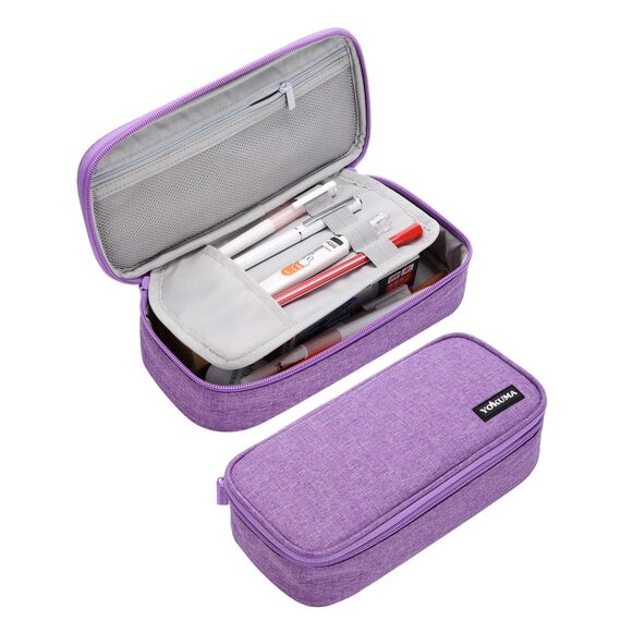 YOKUMA Federmäppchen mäppchen federtasche federmappe etui Schule groß Kapazität für mädchen Teenager Erwachsene schlamppermäppchen federpenal schulmäppchen Aesthetic Pencil case (Lila)