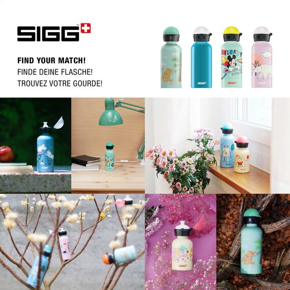Sigg - Alu Trinkflasche Kinder - KBT Disney Simba Roar - König der Löwen - Auslaufsicher & Bruchsicher - Federleicht - BPA-frei - Klimaneutral Zertifiziert - Sport & Schule - Weissgrün - 0,4L