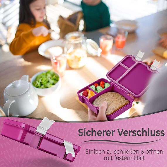 My Vesperbox® Brotdose für Kinder mit Fächern [JIN] - Lunchbox mit Trennfächern - Bento Box - Jausenbox - Brotzeitbox für Schule & Kindergarten - Vesperdose für Jungen & Mädchen