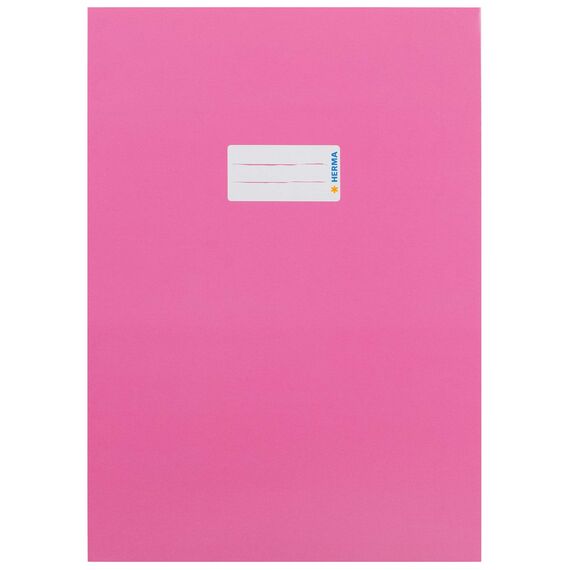 HERMA 19749 Heftumschläge A4 Karton Pink, 10 Stück, Hefthüllen mit Beschriftungsfeld aus stabilem & extra starkem Papier, Heftschoner Set für Schulhefte, farbig