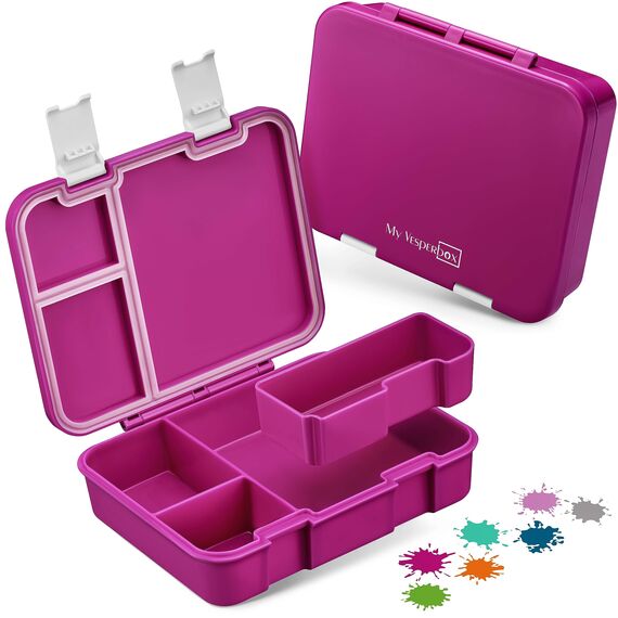 My Vesperbox® Brotdose für Kinder mit Fächern [JIN] - Lunchbox mit Trennfächern - Bento Box - Jausenbox - Brotzeitbox für Schule & Kindergarten - Vesperdose für Jungen & Mädchen