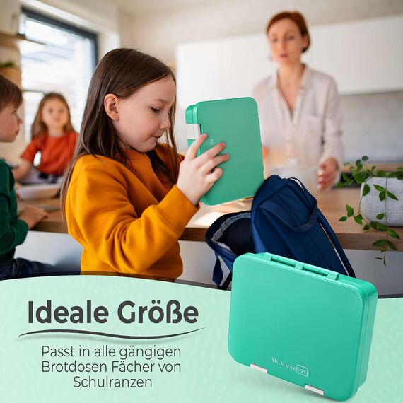 My Vesperbox – Jin - Bento Box Kinder - Lunchbox - extrem robust – Brotdose – Brotbox ideal für Kindergarten und Schule (Türkis)