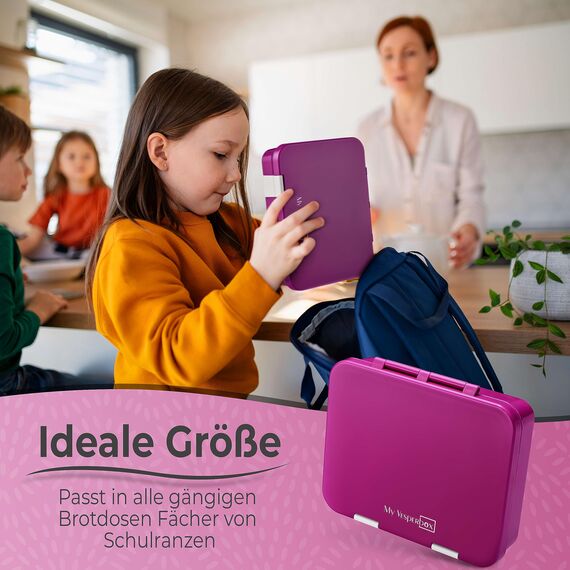 My Vesperbox® Brotdose für Kinder mit Fächern [JIN] - Lunchbox mit Trennfächern - Bento Box - Jausenbox - Brotzeitbox für Schule & Kindergarten - Vesperdose für Jungen & Mädchen